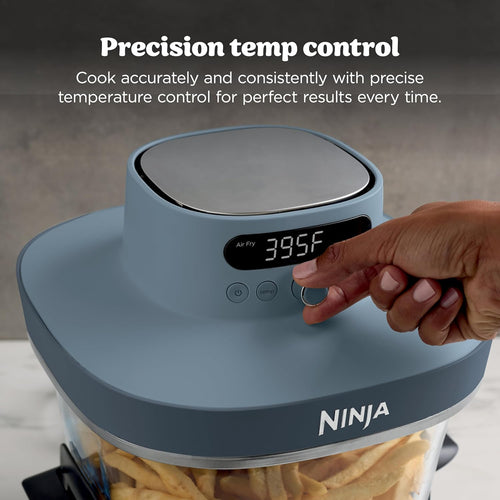 Ninja Crispi Pro Glass Air Fryer, 6-in-1, Cyberspace, AS101CY | Max crisp, air fry, bake, roast, recrisp, dehydrate, 1800W, 450F max, 6Qt, 2.5Qt containers