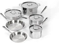 All-Clad D3® Stainless Steel Cookware Set, 10-Piece, Made in the USA The Original Bonded Professional Cookware, Omelets Pan, Induction Compatible, Oven Safe up to 600F